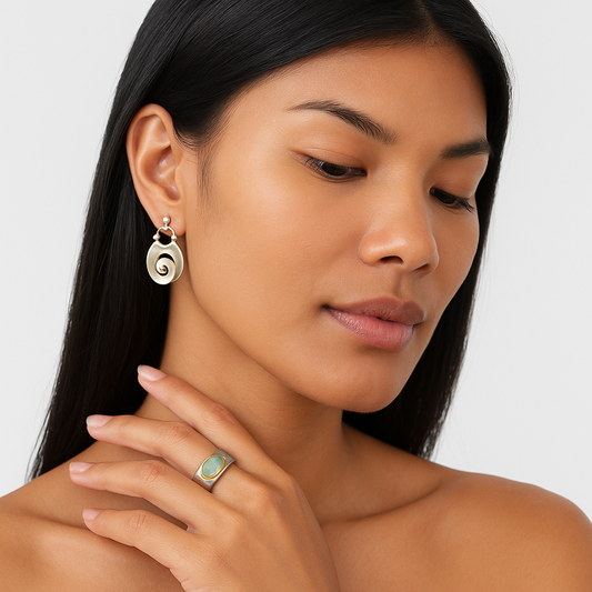 Vintage Srebrni Spiralni Uhani