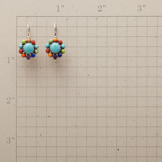 Multicolored Turquoise Round Earrings
