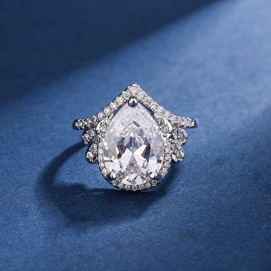 Aria Teardrop White Set | White Gold 16k