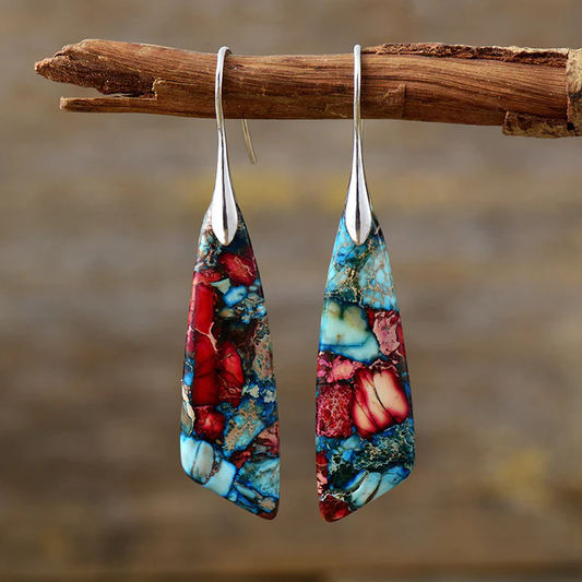Vintage Earrings with Colored Stones