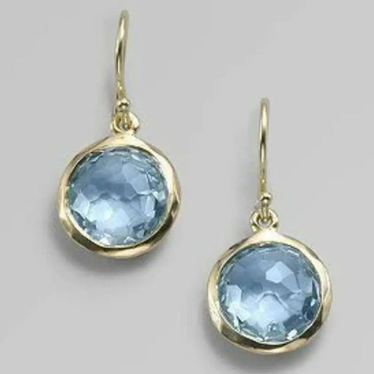 Vintage Earrings with Blue Crystals