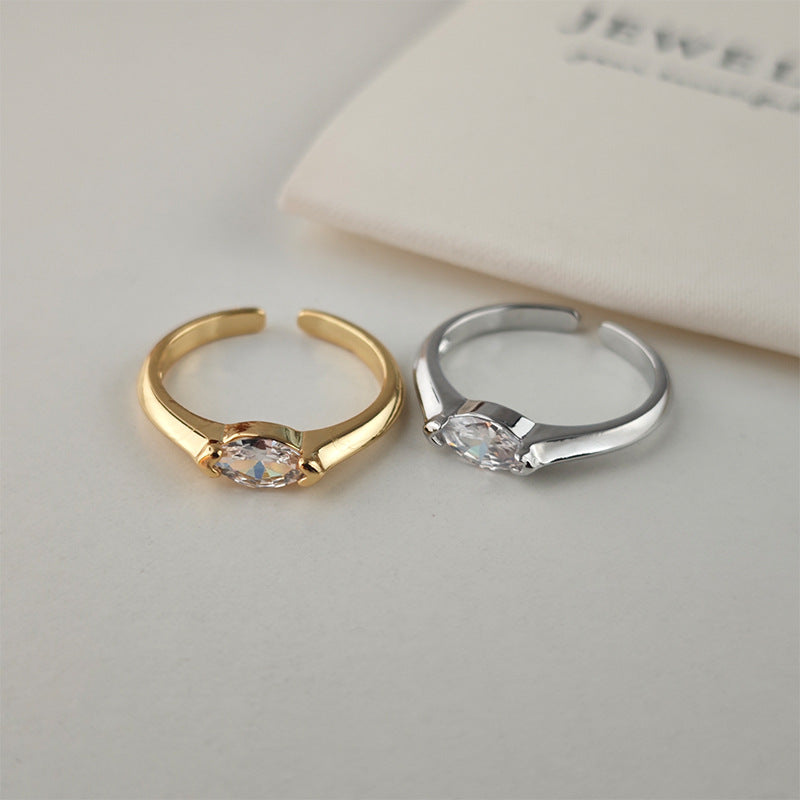 Aya Sterling Ring | Belo Zlato 16k