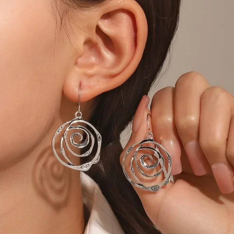 Vintage Silver Labyrinth Earrings