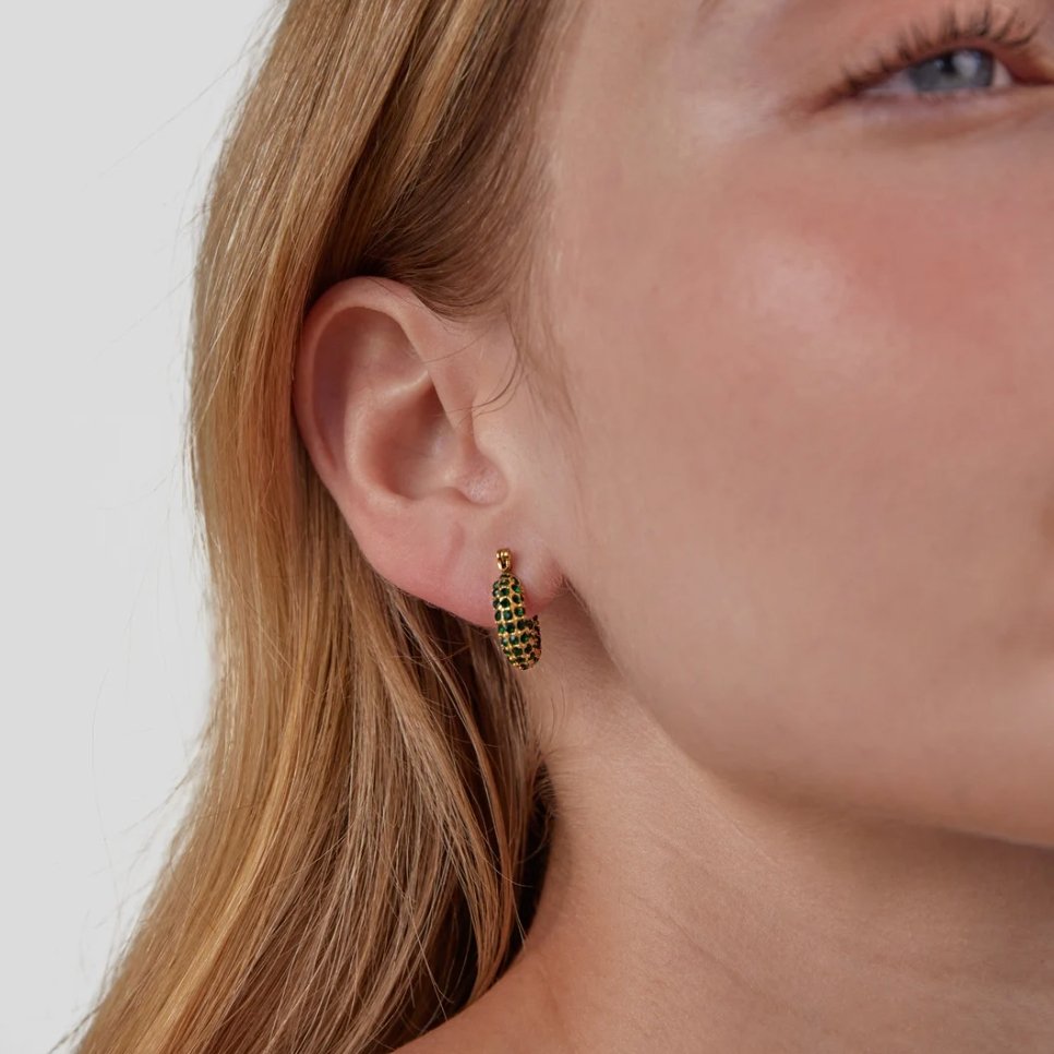 Uhani Hoop Emerald Beauty