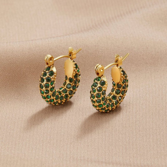 Uhani Hoop Emerald Beauty