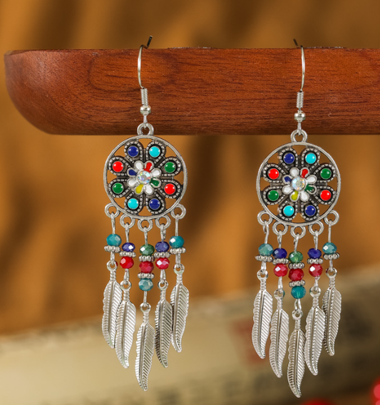 Vintage Colorful Mandala Earrings