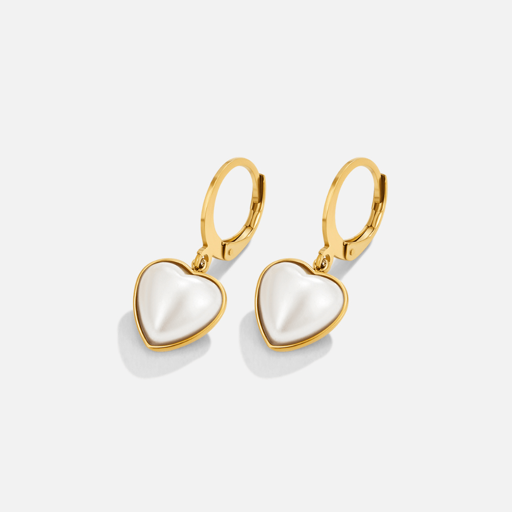 'Pure Heart' Pearl Hoop Earrings